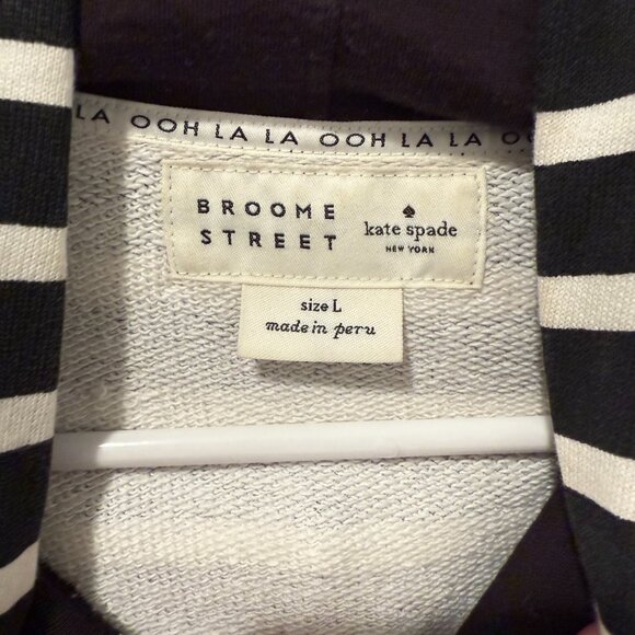Kate Spade Broome Street Striped Hoodie with Ruffle Size Large - Picture 3 of 4